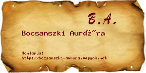 Bocsanszki Auróra névjegykártya